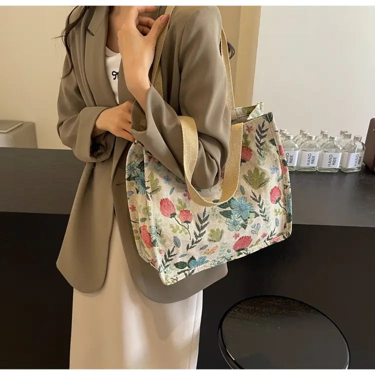 Large Floral Print Commuter Tote Bag for Women — feature 10