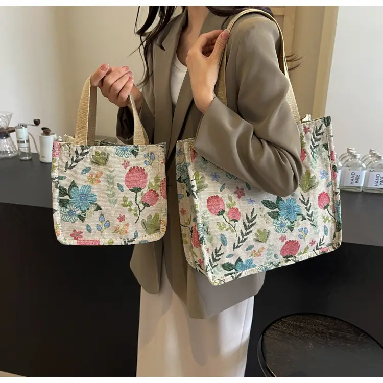 Large Floral Print Commuter Tote Bag for Women — feature 11