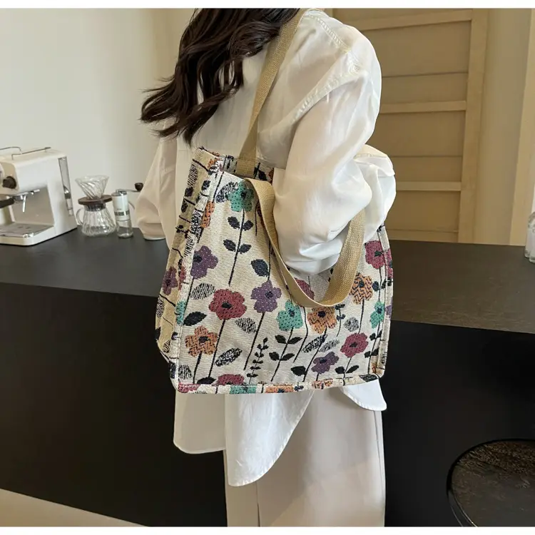 Large Floral Print Commuter Tote Bag for Women — feature 13