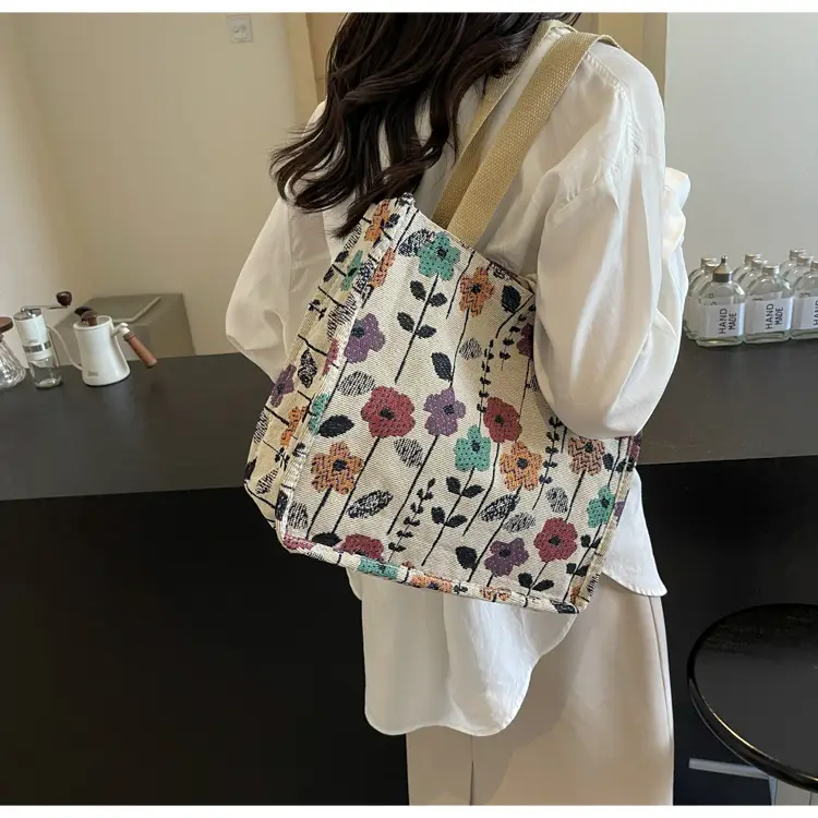 Large Floral Print Commuter Tote Bag for Women — feature 14