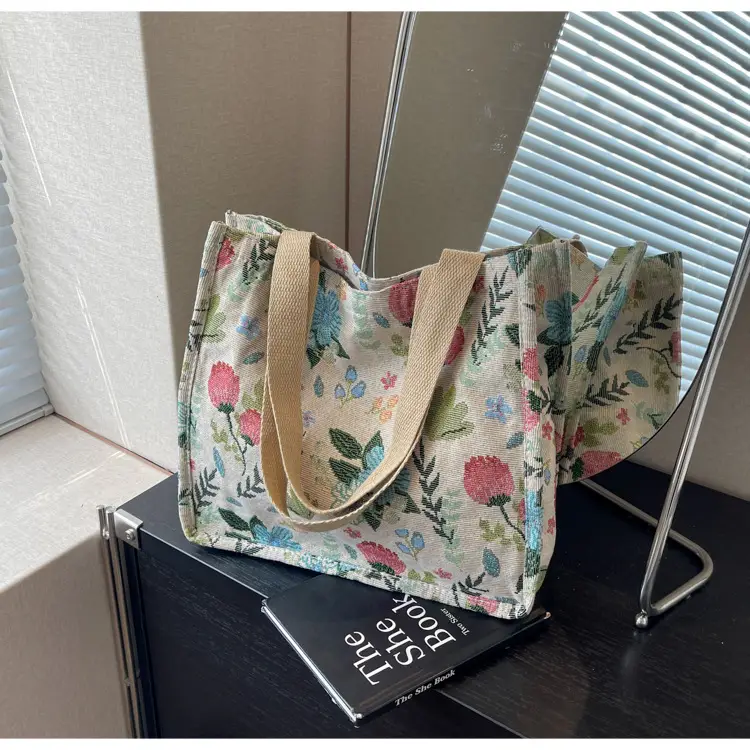 Large Floral Print Commuter Tote Bag for Women — feature 20