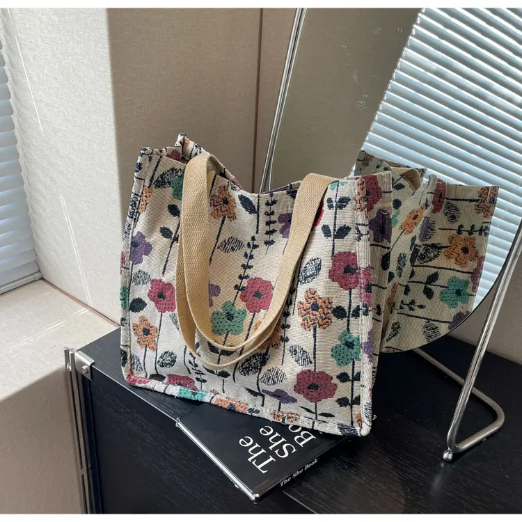 Large Floral Print Commuter Tote Bag for Women — feature 21