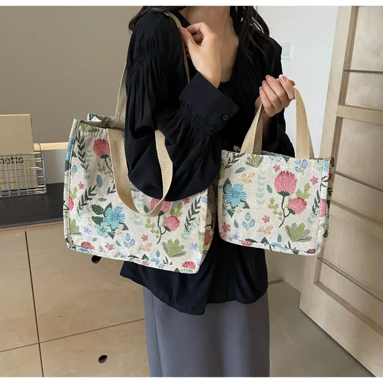 Large Floral Print Commuter Tote Bag for Women — feature 26