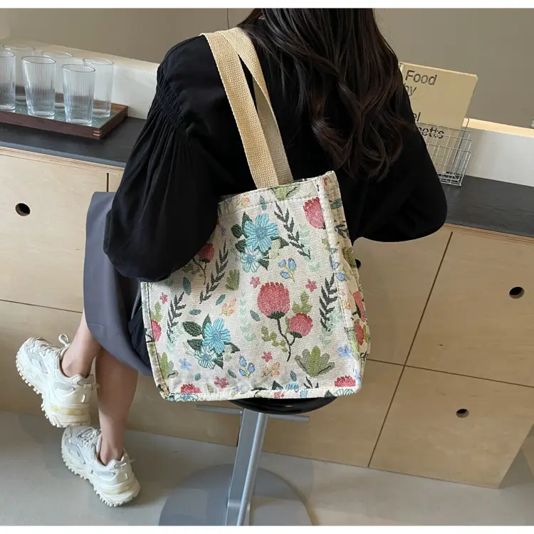 Large Floral Print Commuter Tote Bag for Women — feature 28
