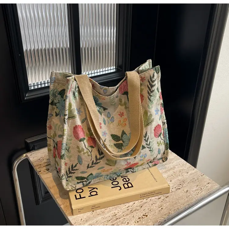 Large Floral Print Commuter Tote Bag for Women — feature 32