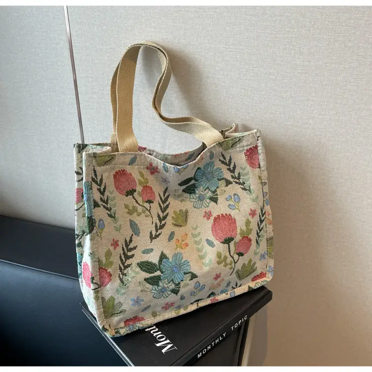 Large Floral Print Commuter Tote Bag for Women — feature 34
