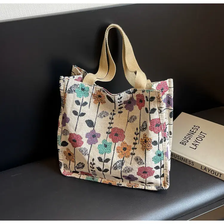 Large Floral Print Commuter Tote Bag for Women — feature 35