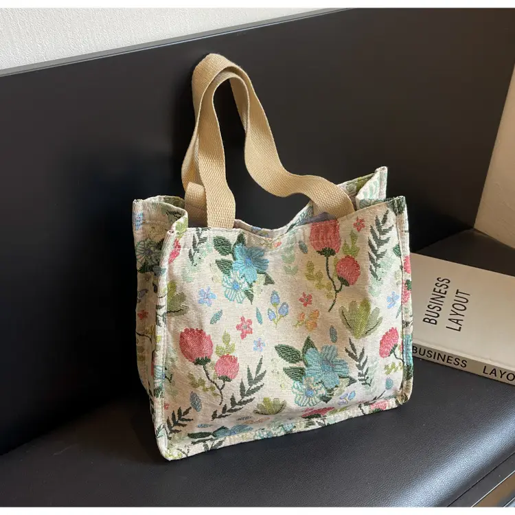 Large Floral Print Commuter Tote Bag for Women — feature 36