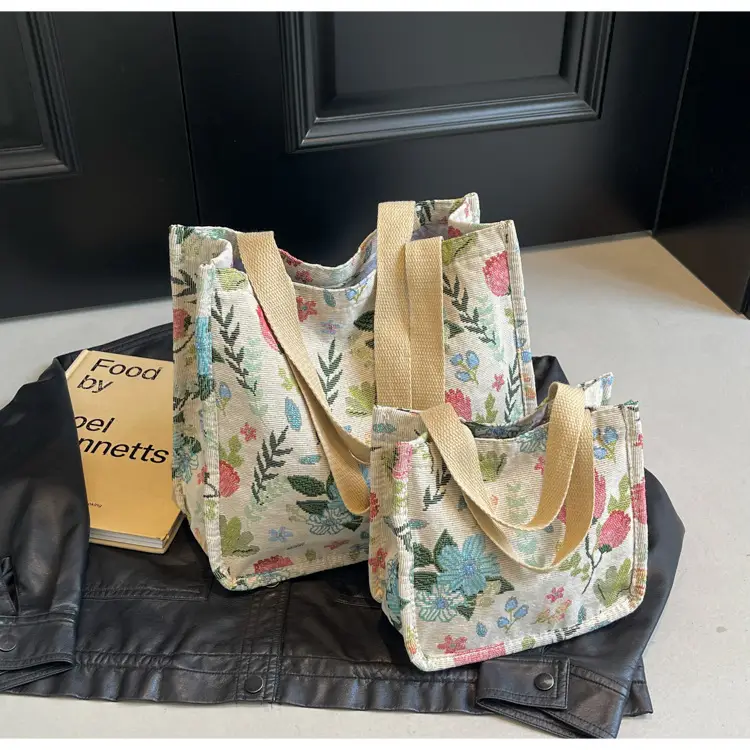 Large Floral Print Commuter Tote Bag for Women — feature 38