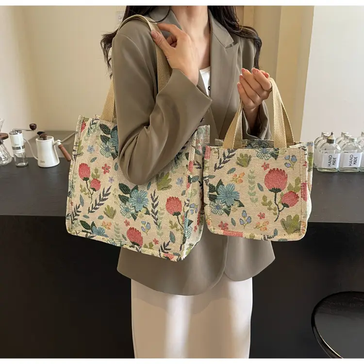 Large Floral Print Commuter Tote Bag for Women — feature 7