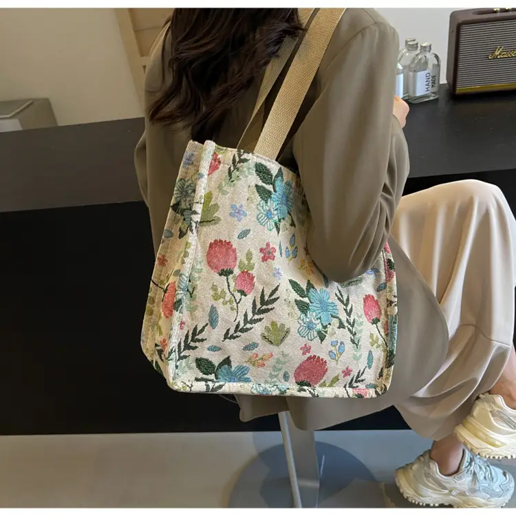 Large Floral Print Commuter Tote Bag for Women — feature 9
