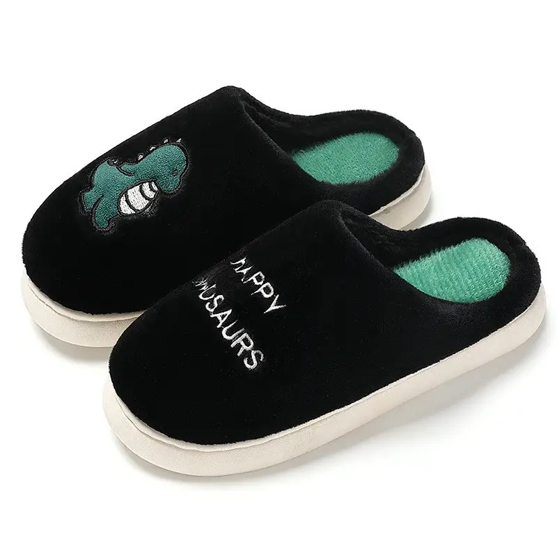 Cute Bear Cotton Slippers for Winter Household Indoor Unisex Non-Slip fleece-lined Thick-Bottom Warm Moon Wool Plush Slippers
