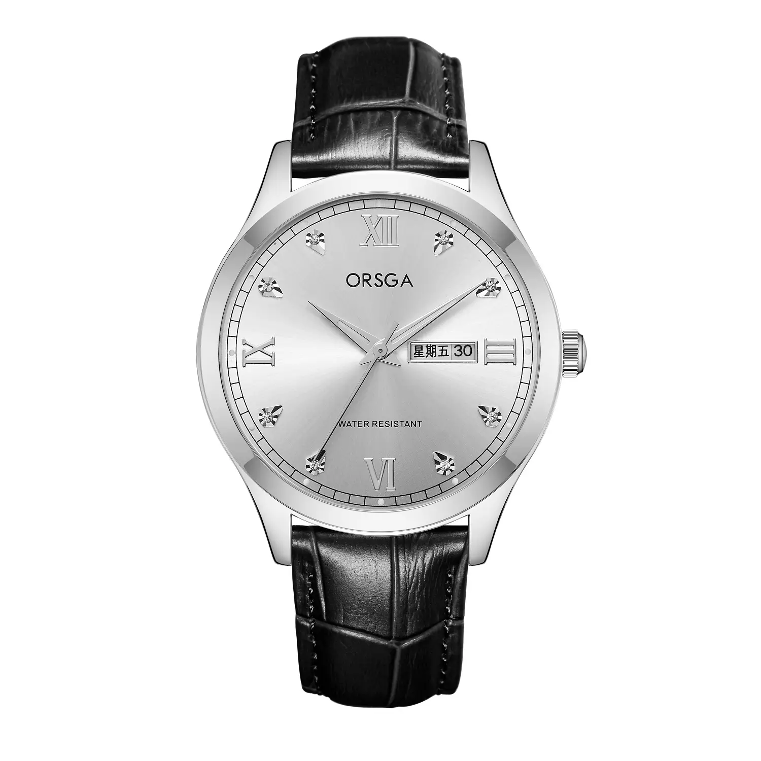 Black Belt Silver Shell White Face
