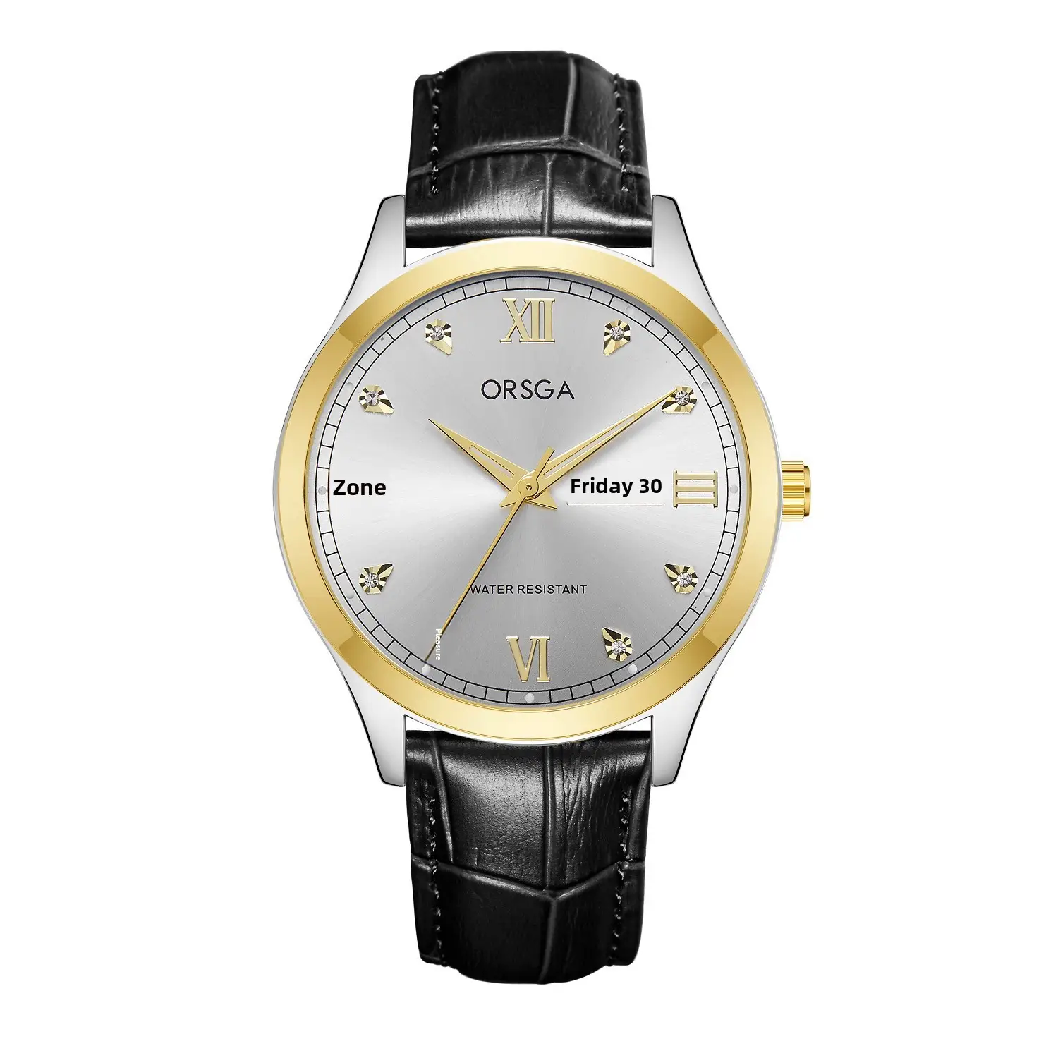ORSGA Men's Gold Silver Day/Week Watch with Diamond Dial - Image 11