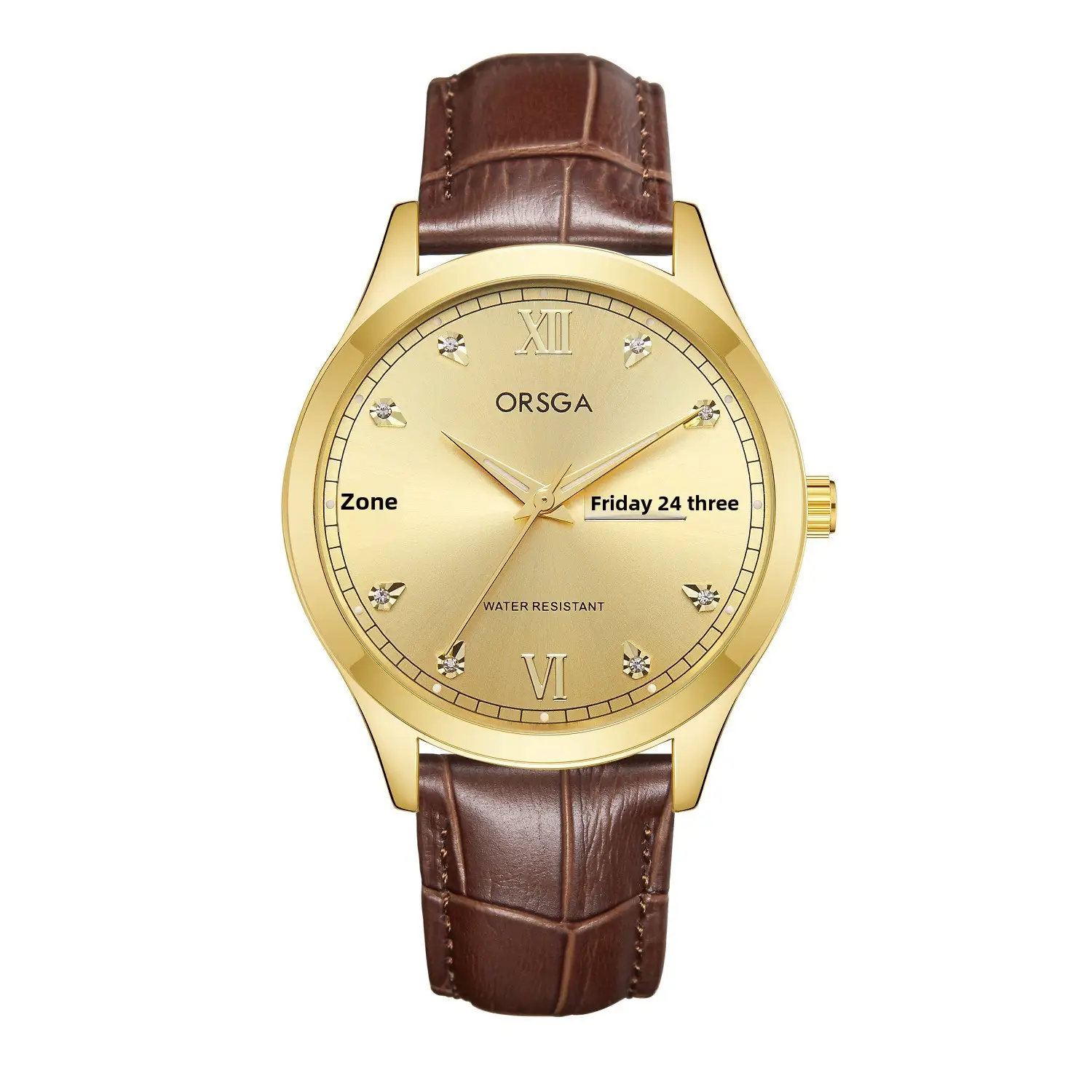 ORSGA Men's Gold Silver Day/Week Watch with Diamond Dial - Image 13