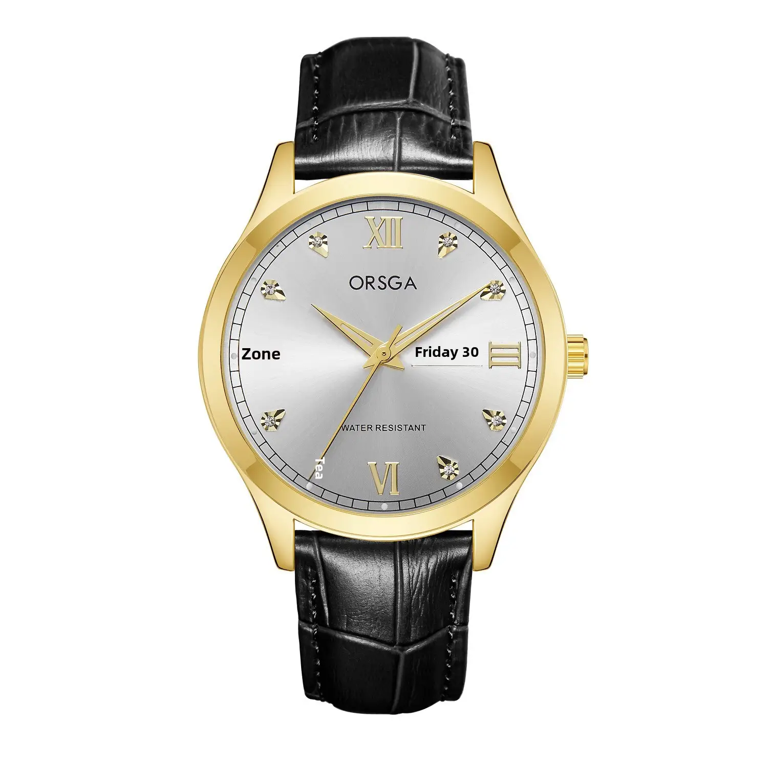 ORSGA Men's Gold Silver Day/Week Watch with Diamond Dial - Image 15