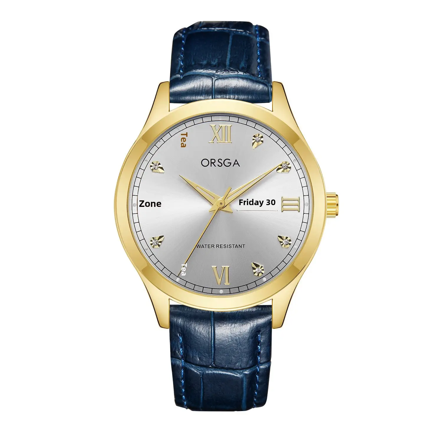ORSGA Men's Gold Silver Day/Week Watch with Diamond Dial - Image 16