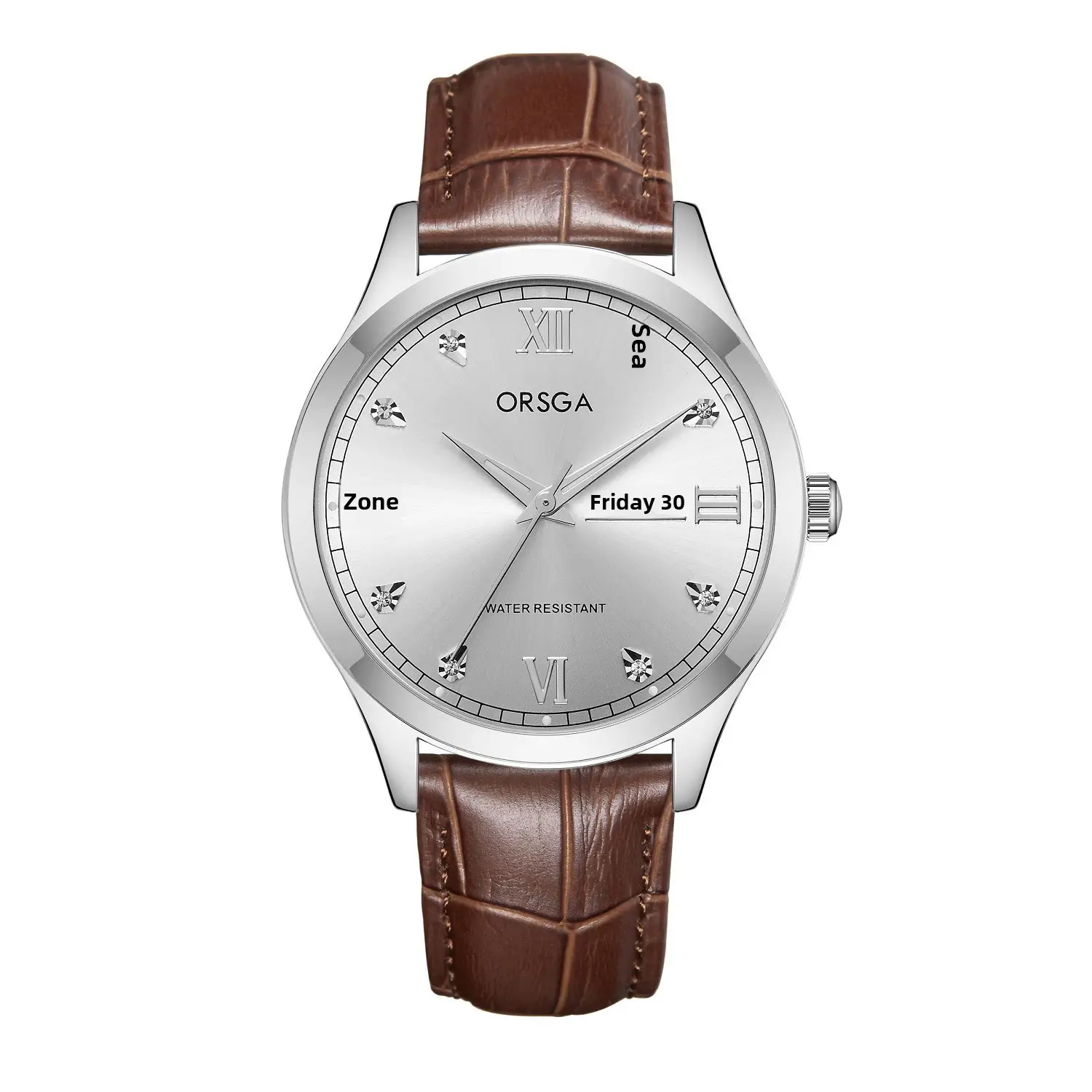 ORSGA Men's Gold Silver Day/Week Watch with Diamond Dial - Image 6