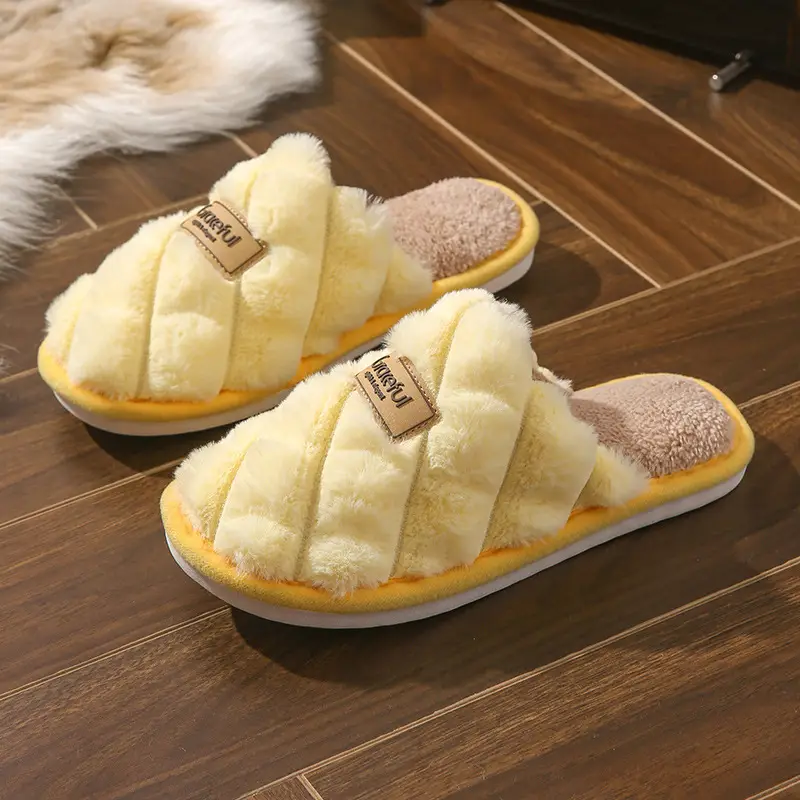 Cotton Slippers for Women Autumn and Winter 2024 New Cute Thick-Soled Indoor Home Use Non-Slip Plush Warm Cotton Slippers for Women