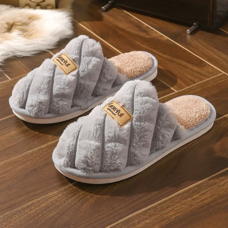 Cotton Slippers for Women Autumn and Winter 2024 New Cute Thick-Soled Indoor Home Use Non-Slip Plush Warm Cotton Slippers for Women