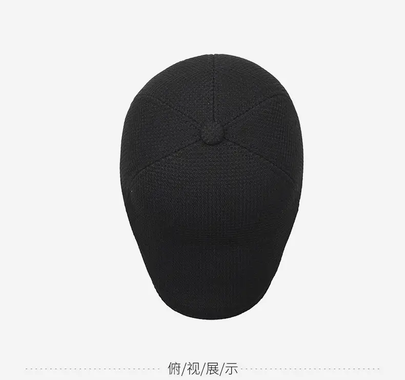 Men's Black Fleece Cap with Ear Protection — feature 12