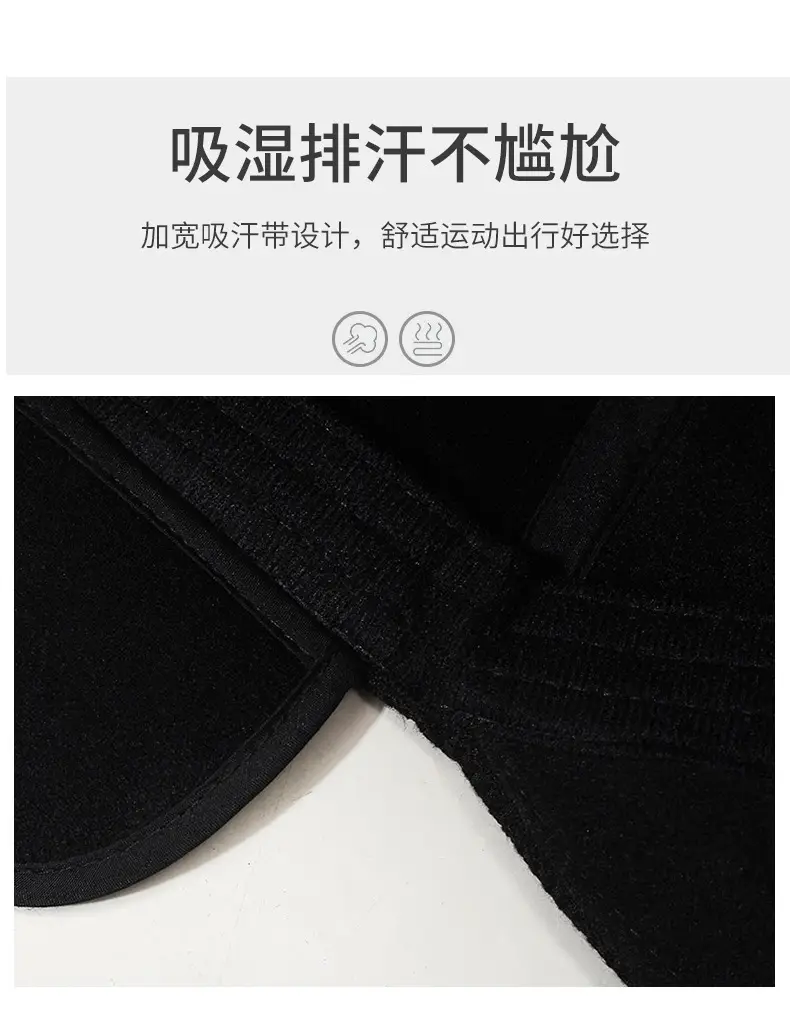 Men's Black Fleece Cap with Ear Protection — feature 3