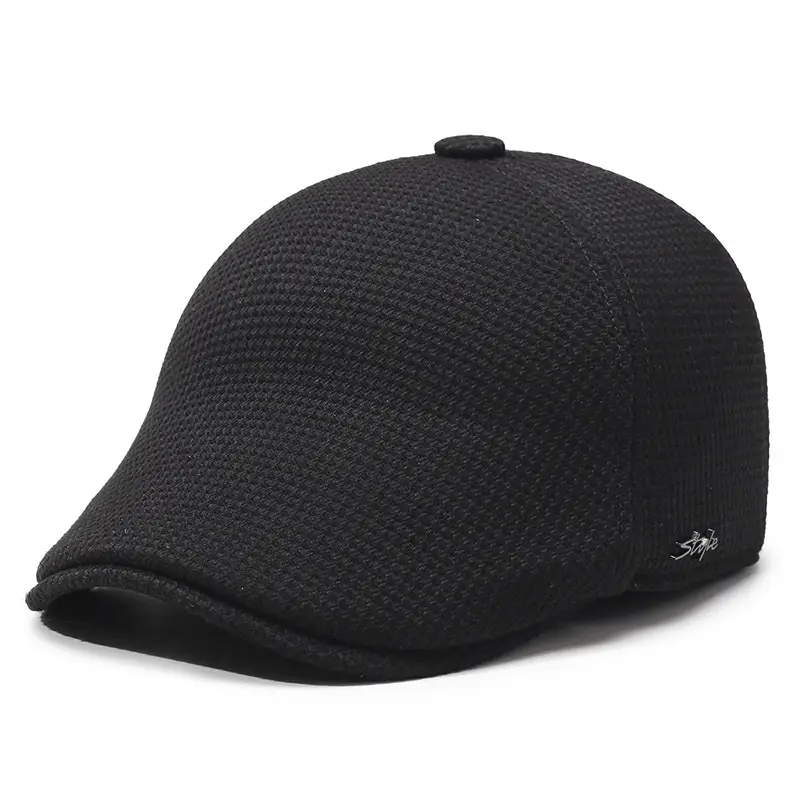 Men's Black Fleece Cap with Ear Protection - Image 2