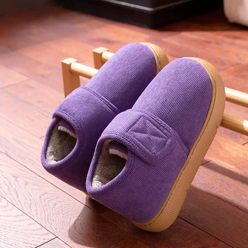 Elderly Women's Cotton Slippers with Heel Cover, Autumn and Winter 2026 New Model, Indoor Home Use, Fleece-Lined, Warm, Non-Slip, Thick-Soled Cotton Shoes - Image 8
