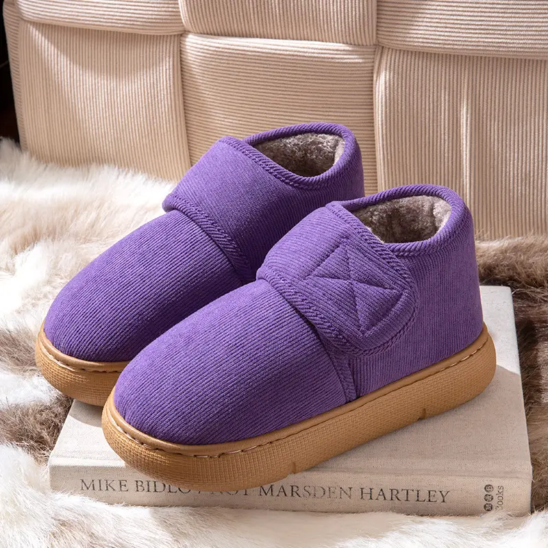 Elderly Women's Cotton Slippers with Heel Cover, Autumn and Winter 2026 New Model, Indoor Home Use, Fleece-Lined, Warm, Non-Slip, Thick-Soled Cotton Shoes - Image 10