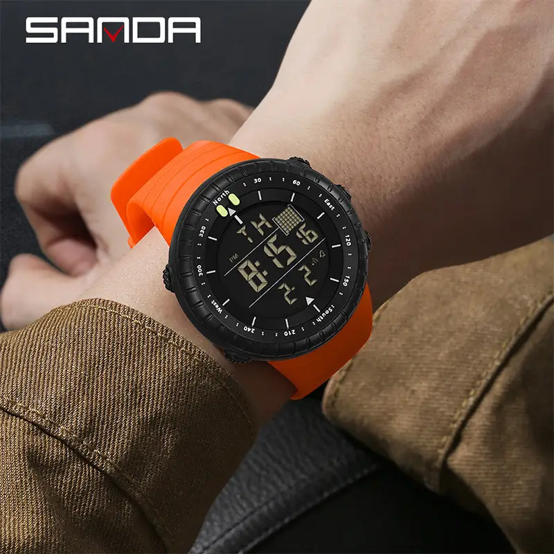 Sanda 3D Digital Watch Orange Sportable - Image 26