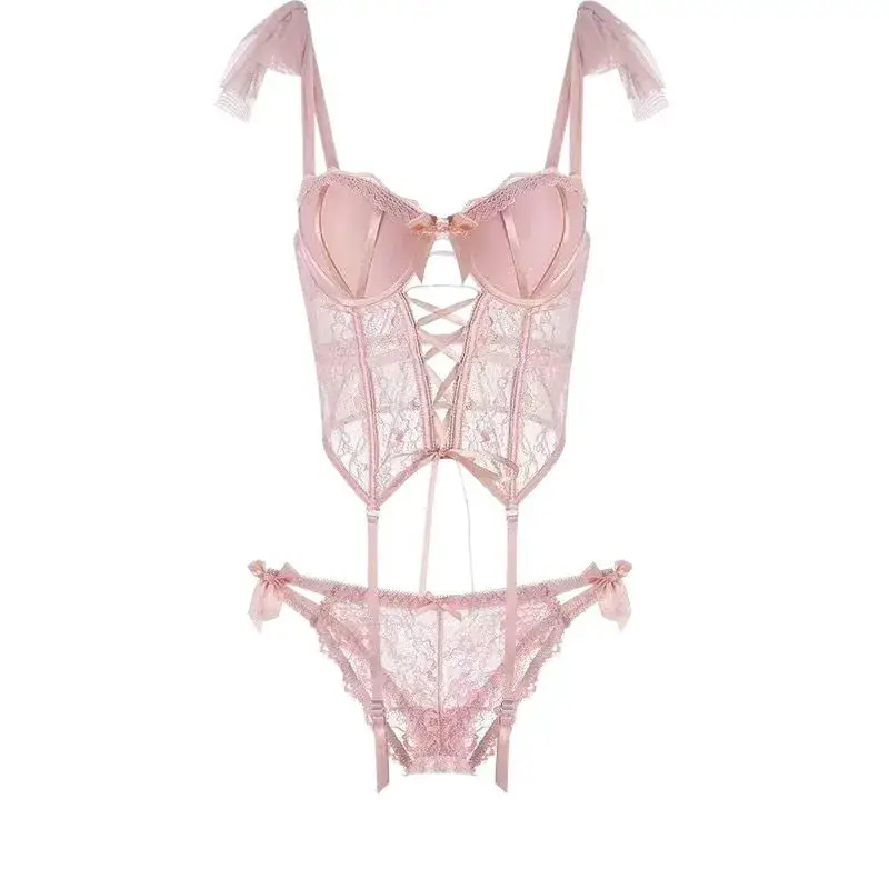 Red Fish Bone Lace Corset Body Shaping Vest - Image 11