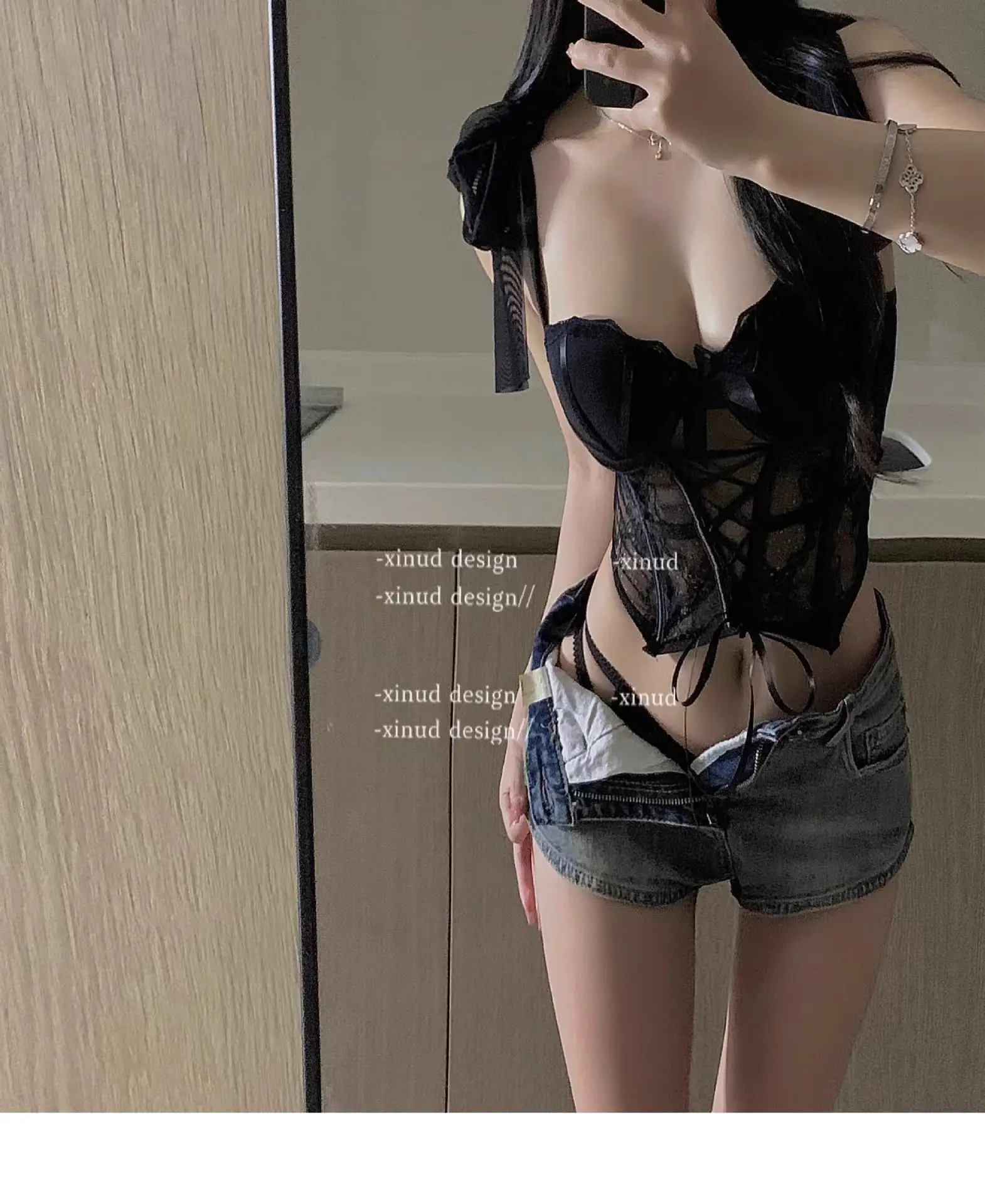 Red Fish Bone Lace Corset Body Shaping Vest — feature 2