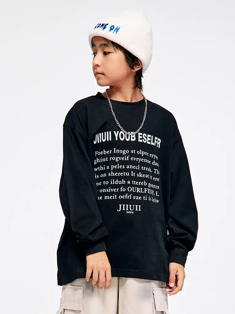 Kids Cotton Long Sleeve T-Shirt with Plaid Pants Set - Image 4