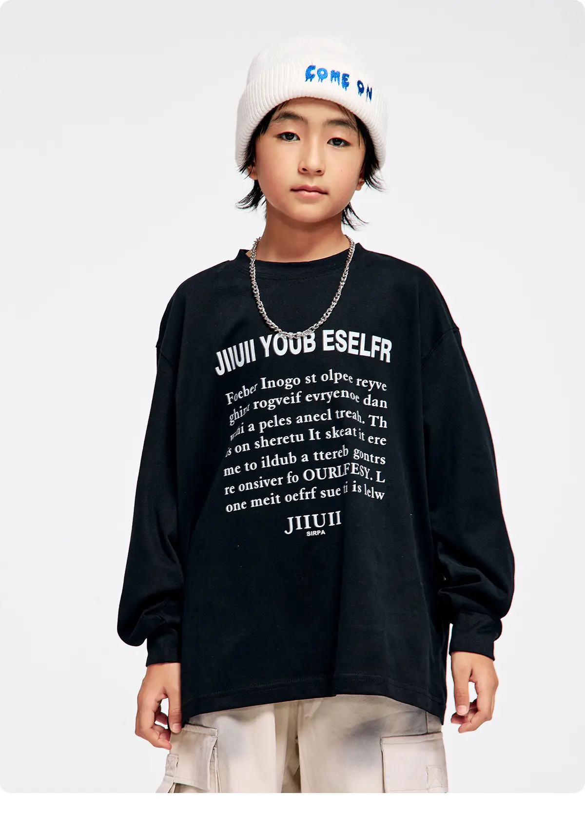 Kids Cotton Long Sleeve T-Shirt with Plaid Pants Set — feature 17