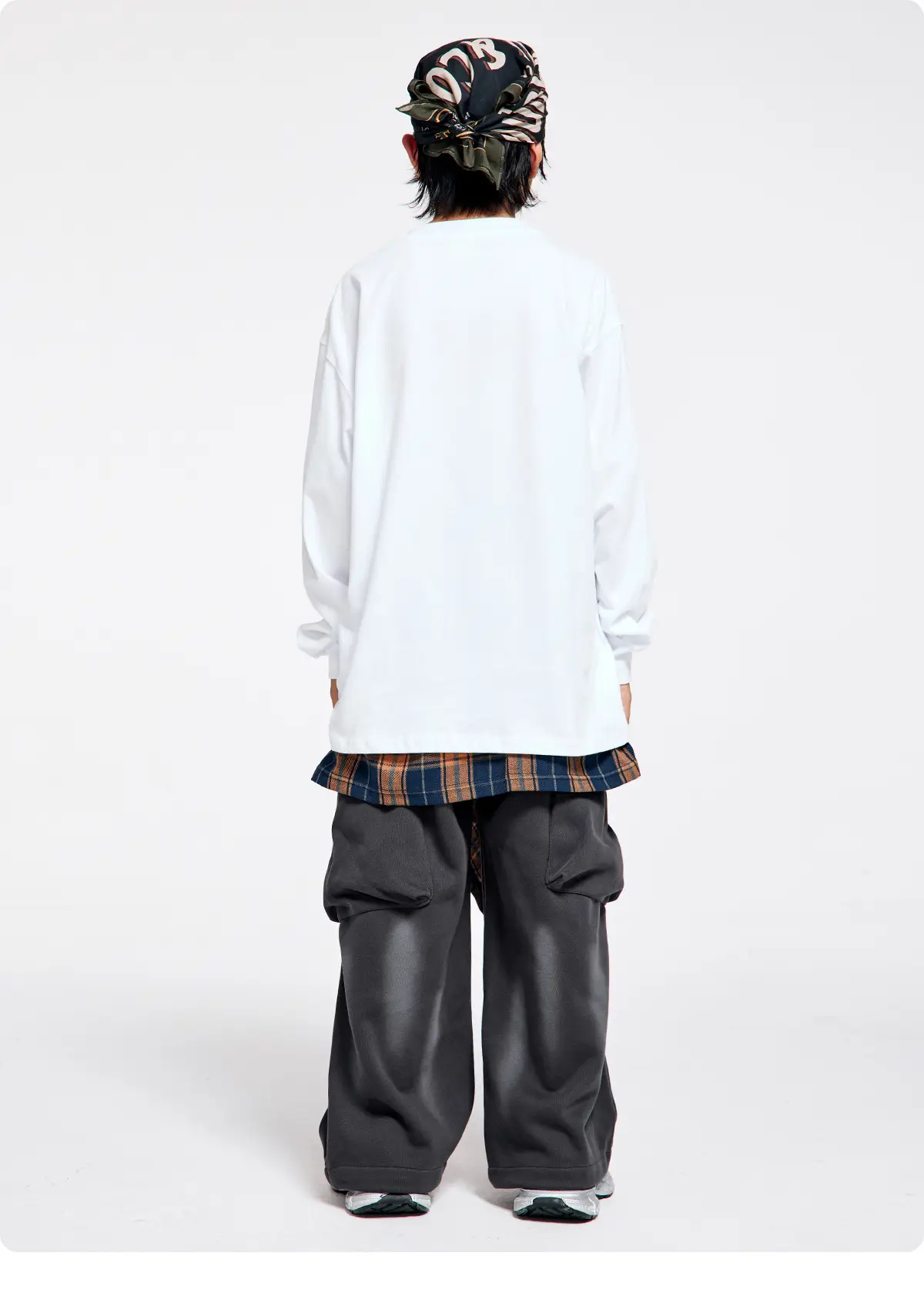 Kids Cotton Long Sleeve T-Shirt with Plaid Pants Set — feature 21