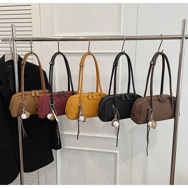 Retro Maroon Shoulder Bag Women 2024 New Autumn — feature 16