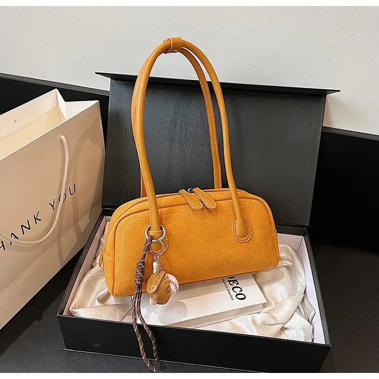 Retro Maroon Shoulder Bag Women 2024 New Autumn — feature 21