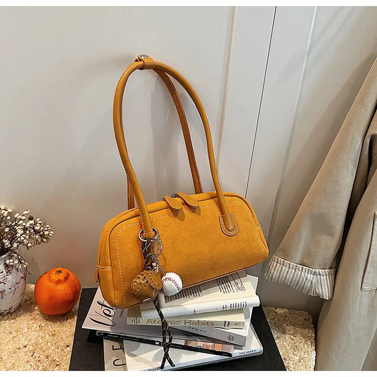 Retro Maroon Shoulder Bag Women 2024 New Autumn — feature 22