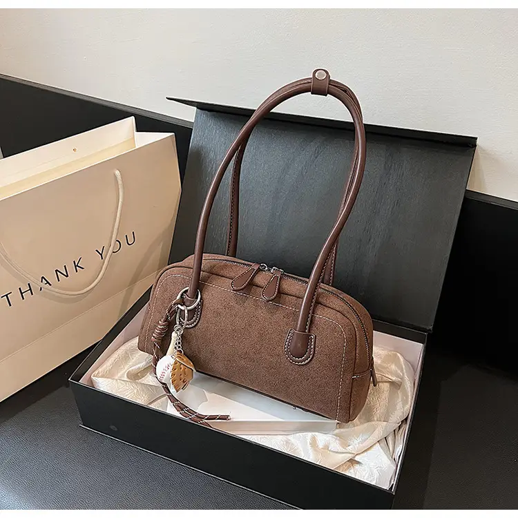 Retro Maroon Shoulder Bag Women 2024 New Autumn — feature 24