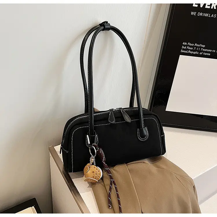 Retro Maroon Shoulder Bag Women 2024 New Autumn — feature 26