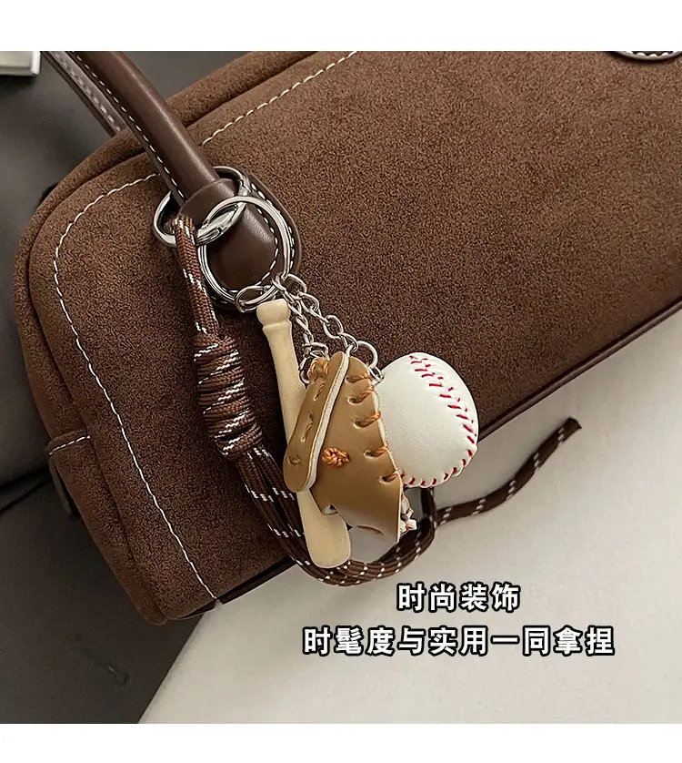 Retro Maroon Shoulder Bag Women 2024 New Autumn — feature 3