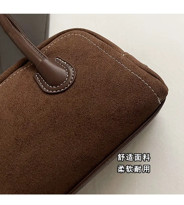 Retro Maroon Shoulder Bag Women 2024 New Autumn — feature 7
