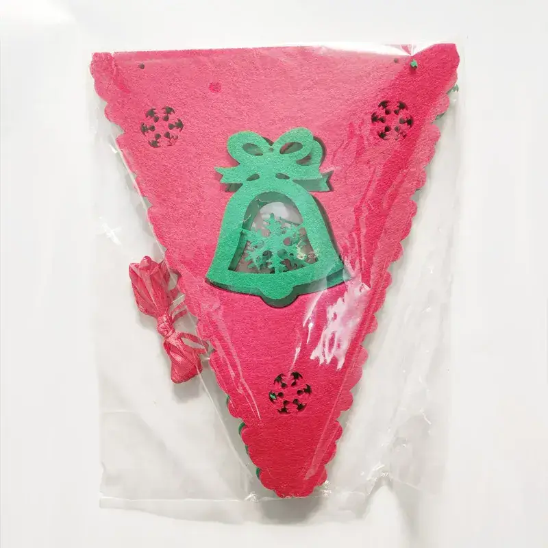 Christmas Flag Set Felt Cloth Red Green Wall Decor - Image 11