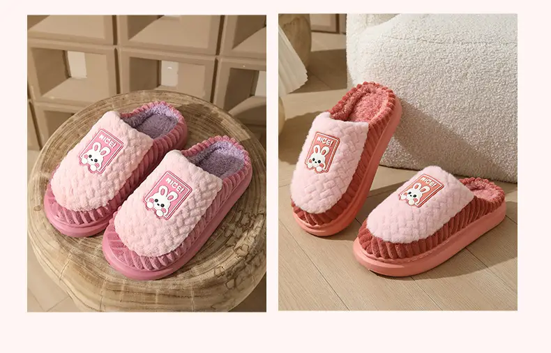 Cotton Slippers for Women 2026 New Autumn and Winter Indoor Home Warm Thick-Soled Couple's Winter Slippers with Fleece for Men — feature 11