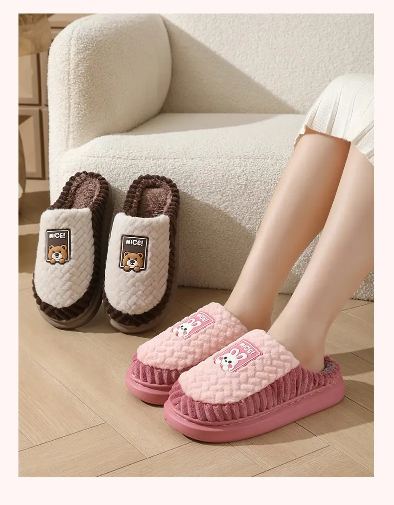 Cotton Slippers for Women 2026 New Autumn and Winter Indoor Home Warm Thick-Soled Couple's Winter Slippers with Fleece for Men — feature 14