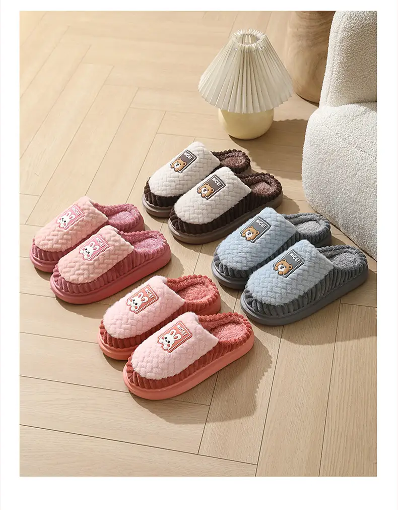 Cotton Slippers for Women 2026 New Autumn and Winter Indoor Home Warm Thick-Soled Couple's Winter Slippers with Fleece for Men — feature 15