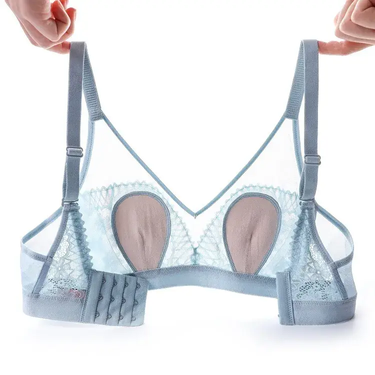 French Lace Cup Bra Rabbit Ears Crystal Summer - Image 9