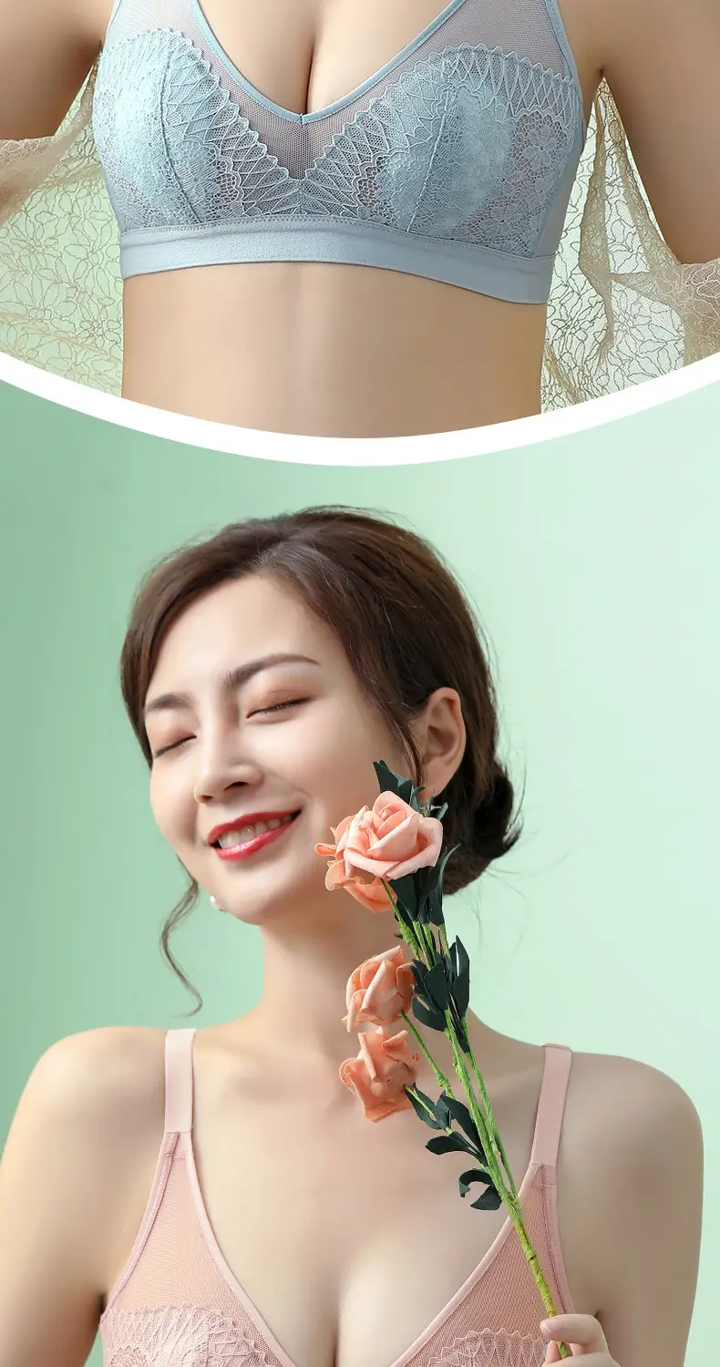 French Lace Cup Bra Rabbit Ears Crystal Summer — feature 18