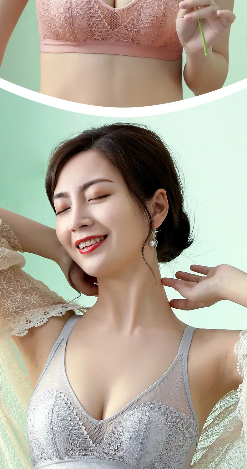 French Lace Cup Bra Rabbit Ears Crystal Summer — feature 19