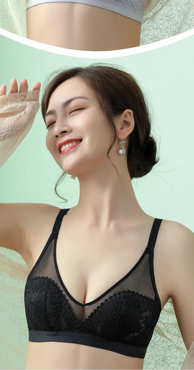 French Lace Cup Bra Rabbit Ears Crystal Summer — feature 20